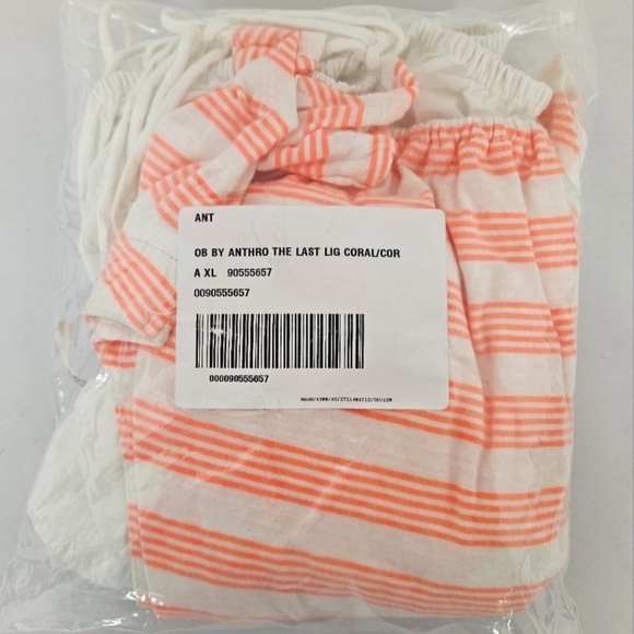 Anthropologie Boatneck Cut Out Romper in Coral Stripe Size XL NWT - Picture 8 of 11